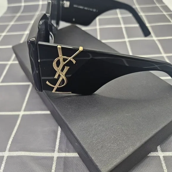Saint Laurent Black and Gold Sunglasses